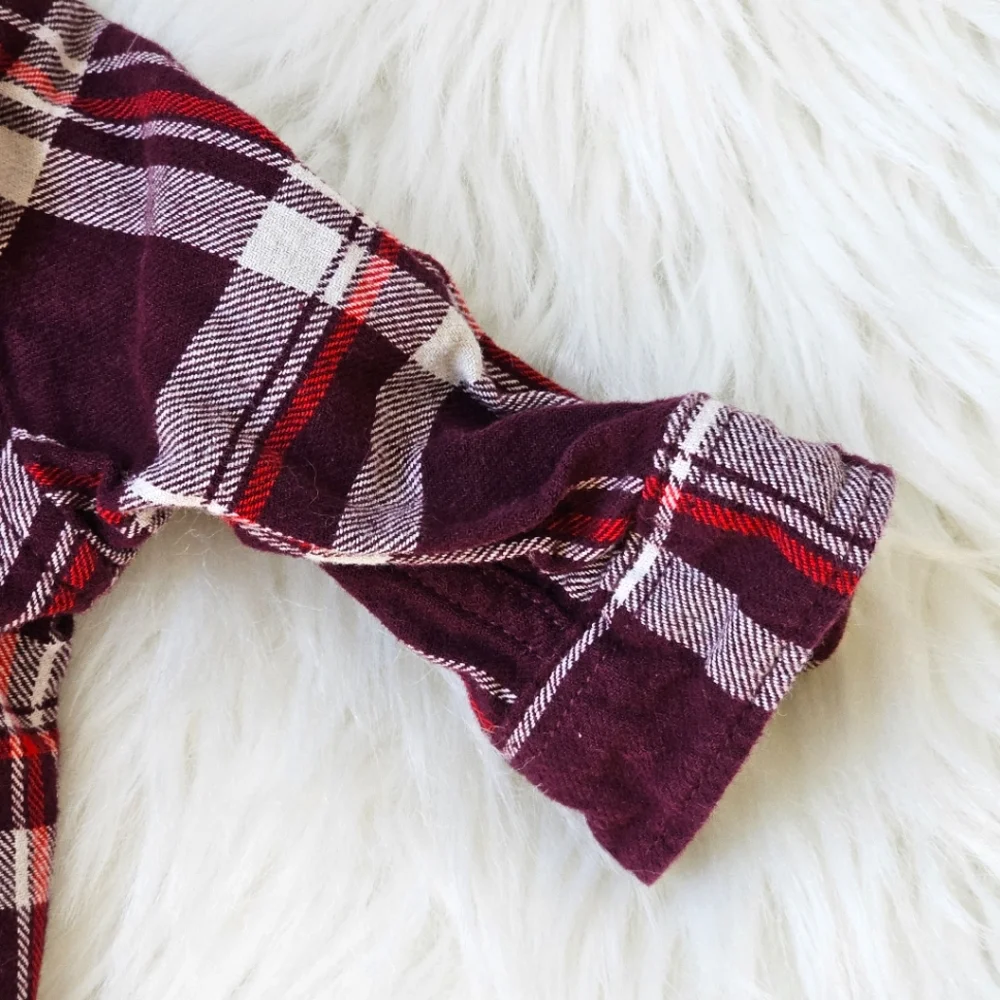 2 Piece Set Baby Gap Flannel Shirt Burgundy & Baby Gap Corduroy Lined Pants